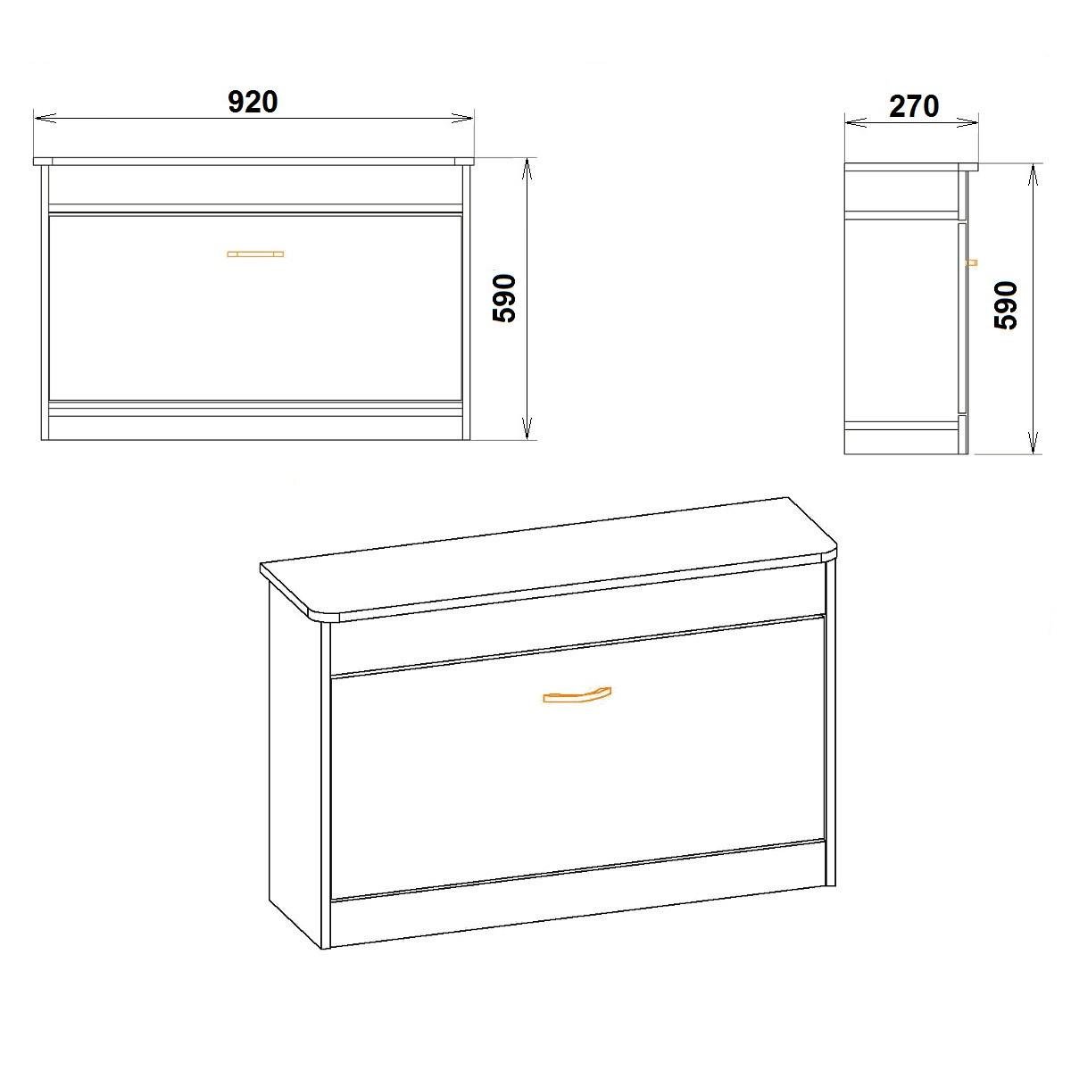 Тумба под обувь Компанит SC-1 92х27х59 см Бук (28426879) - фото 2 Тумба под обувь Компанит SC-1 92х27х59 см Бук (28426879) - фото 2