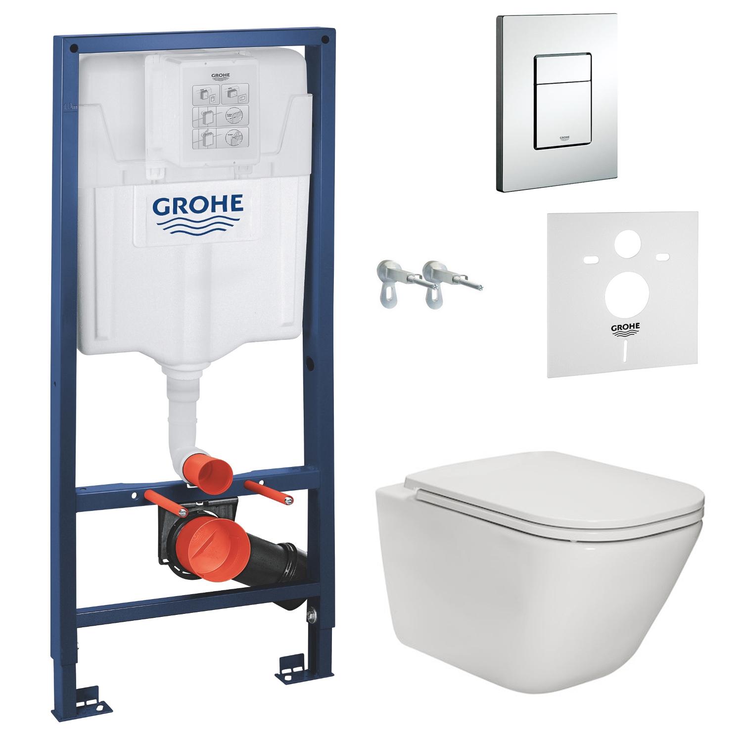 Комплект инсталляции Grohe Rapid SL A34H470000+38772001+37131000 с унитазом кнопка Хром (71645)