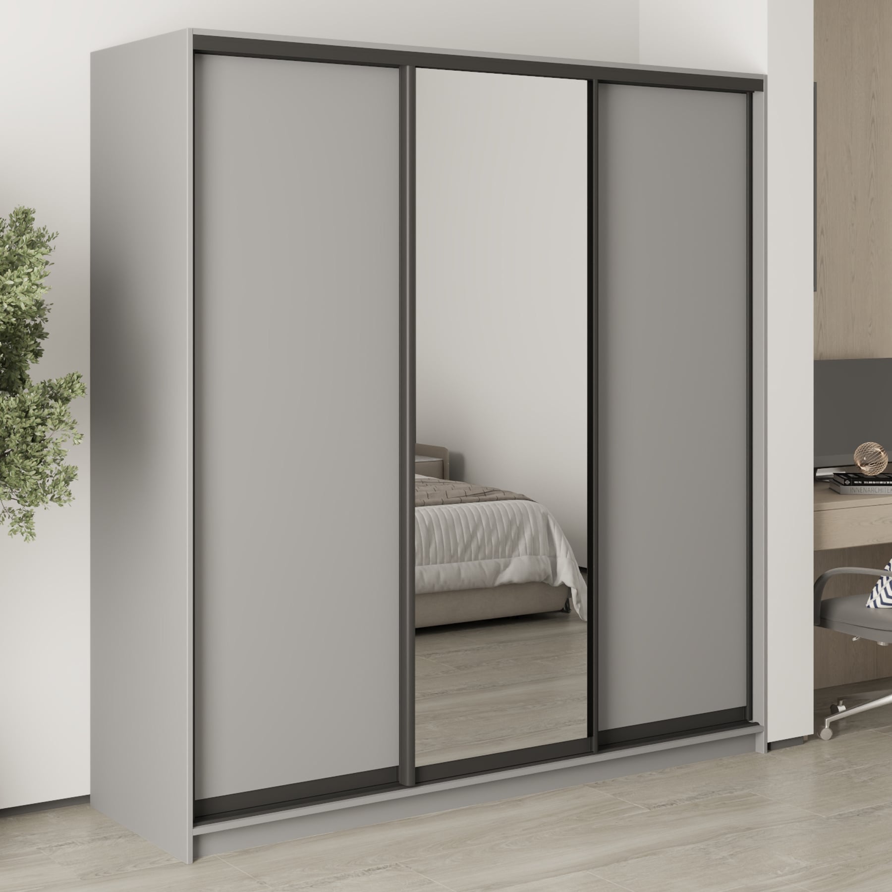 Шкаф-купе трехдверный Mebel Star Стандарт BG MBS-8420 200х60х210 см Серая мышка (1007831) Шкаф-купе трехдверный Mebel Star Стандарт BG MBS-8420 200х60х210 см Серая мышка (1007831)