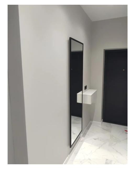 Дзеркало настінне у МДФ рамі з фоновим LED підсвічуванням 160x60 см Чорний (29068624) - фото 5