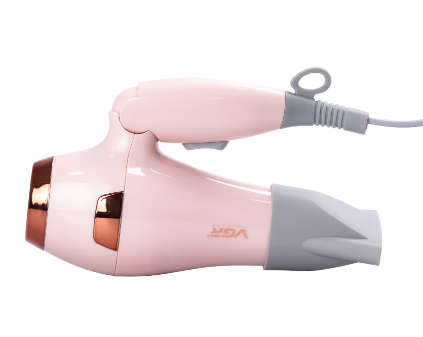 Фен для волосся дорожній VGR V-432 з концентратором Рожевий (29871234) - фото 5