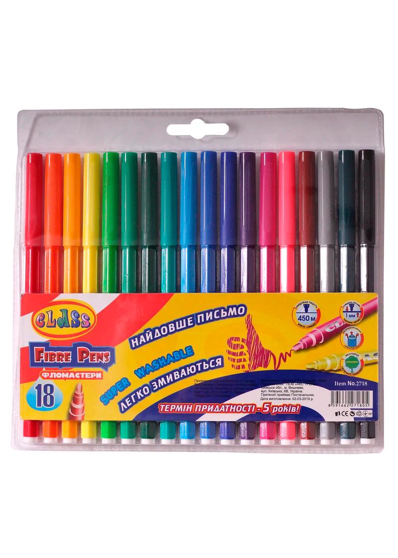 Фломастери CLASS PREMIUM Легке змивання 18 кольорів (2718)