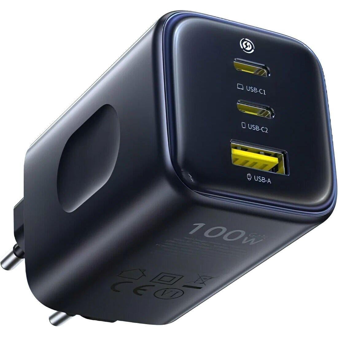 Зарядний пристрій мережевий BASEUS PicoGo AE11 Fast Charger 2Type-C/USB 100W E0121400 Black