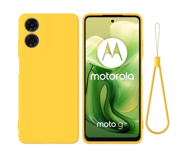 Чехол - накладка Silicone Cover Full для Motorola Moto G04 / G04s / E14 Жёлтый