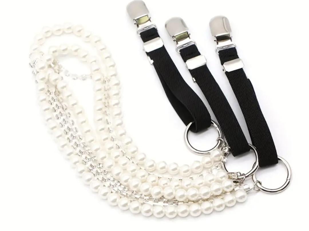 Підтяжки жіночі з штучними перлинами та камінчиками (00151)