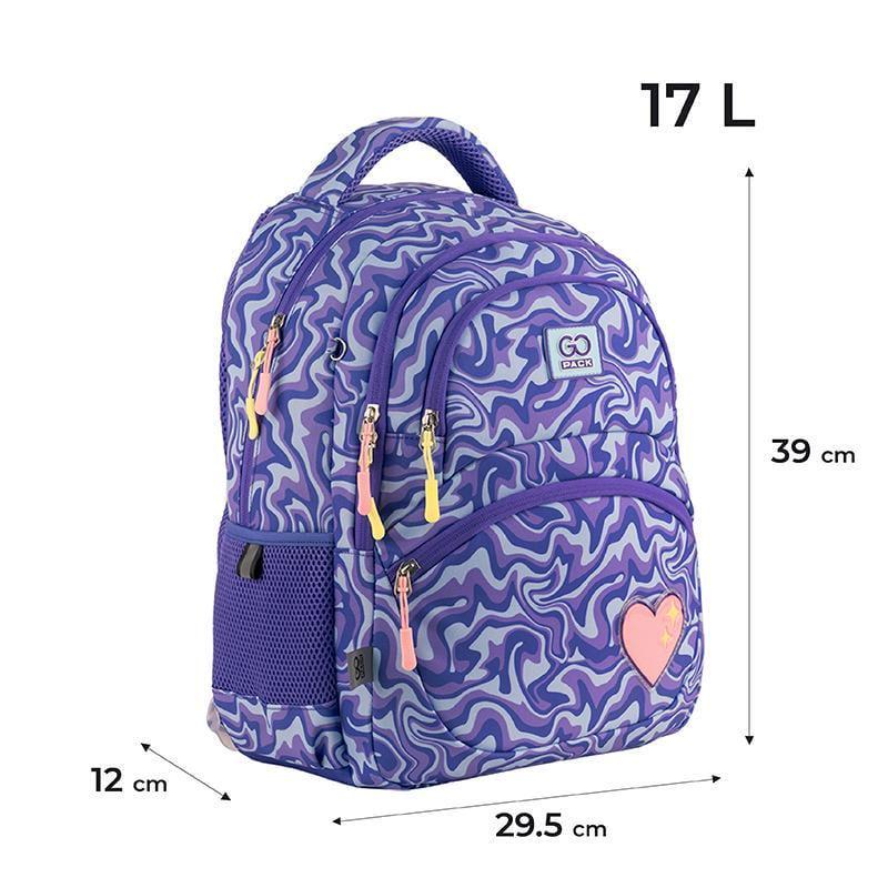 Рюкзак GoPack Education Shiny Heart 39x29,5x12 см 17 л Фиолетовый (GO24-175M-4) - фото 4