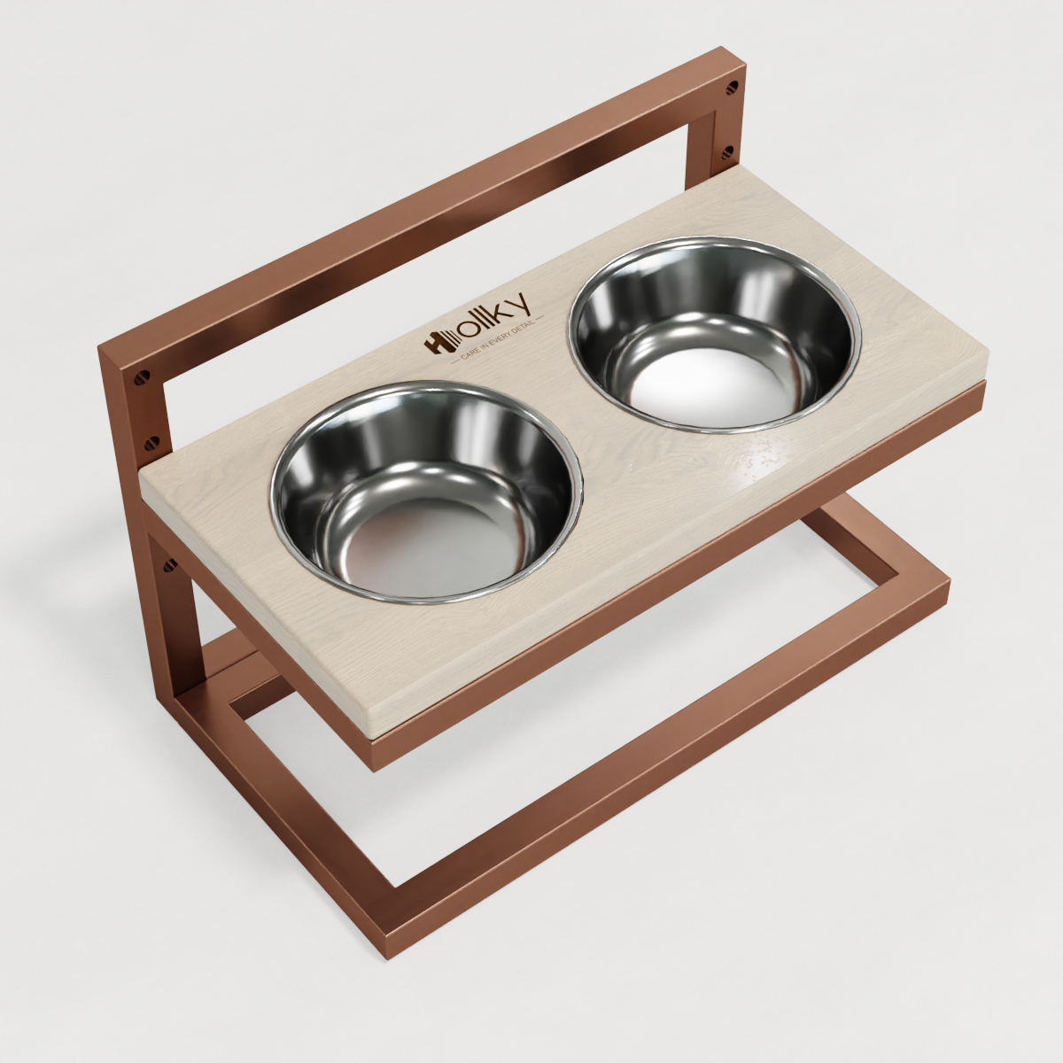 Миски на регулируемой подставке для маленьких собак Hollky Flex S 2х0,45 л (FS-422523-GLWH) - фото 3 Миски на регулируемой подставке для маленьких собак Hollky Flex S 2х0,45 л (FS-422523-GLWH) - фото 3