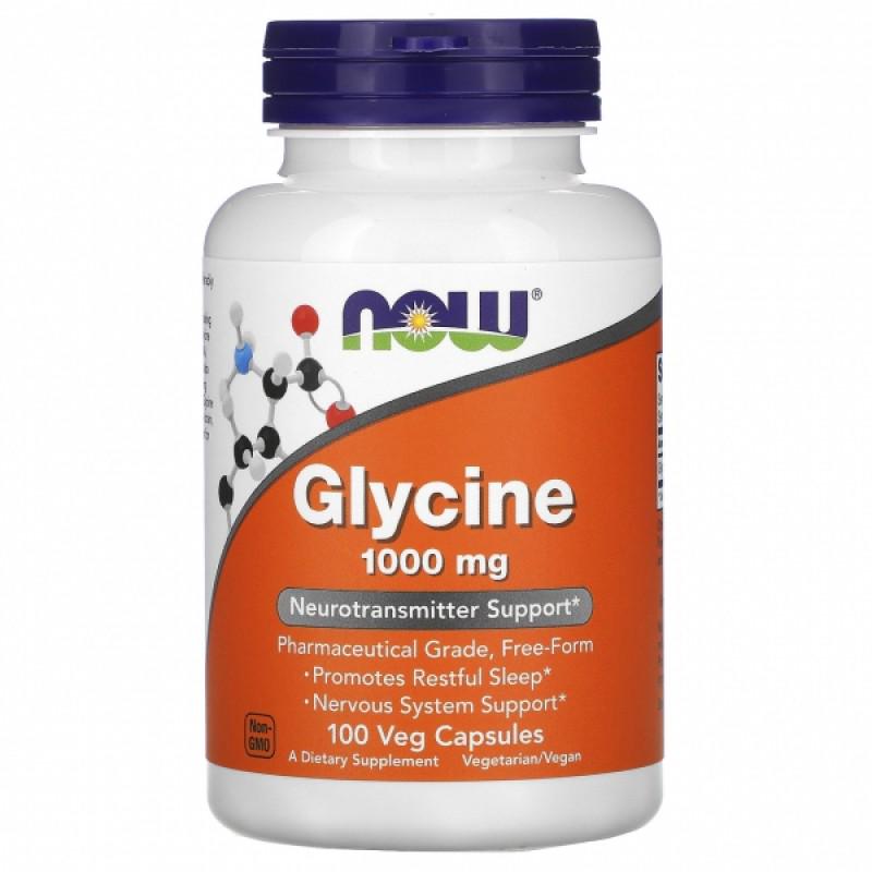 Біологічно активні речовини Glycine Now Foods 1000 мг 100 капс. (NOW-00107)