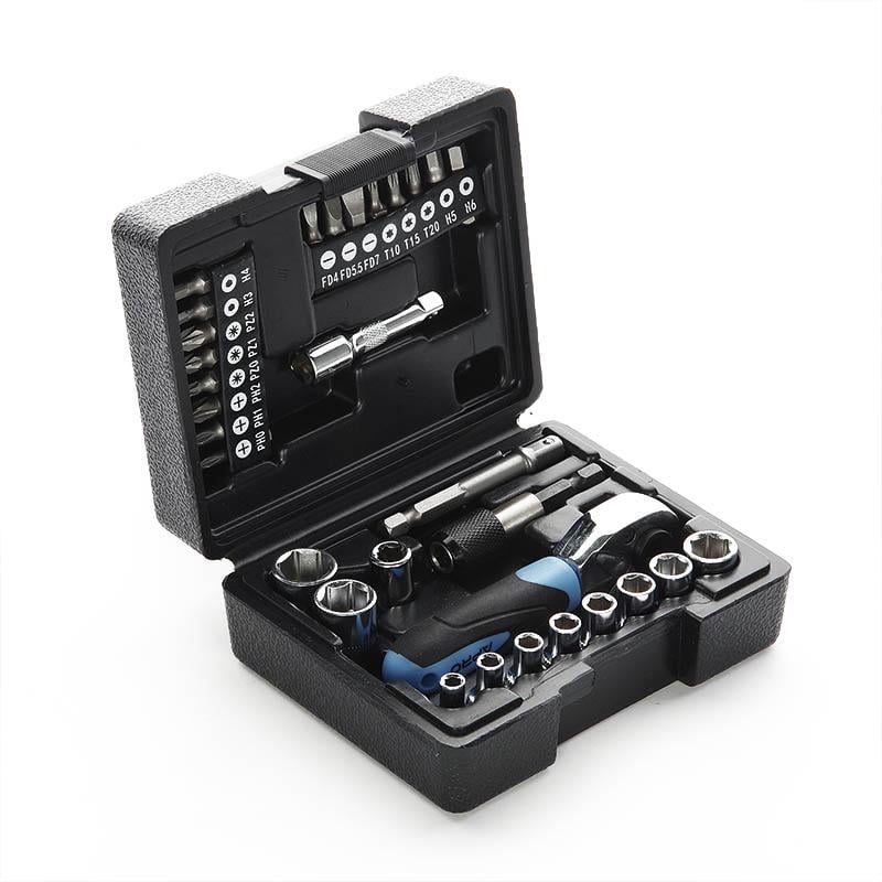 Набір насадок Apro CrV 72Т торцевих з тріскачкою 1/4" 31 шт. - фото 2