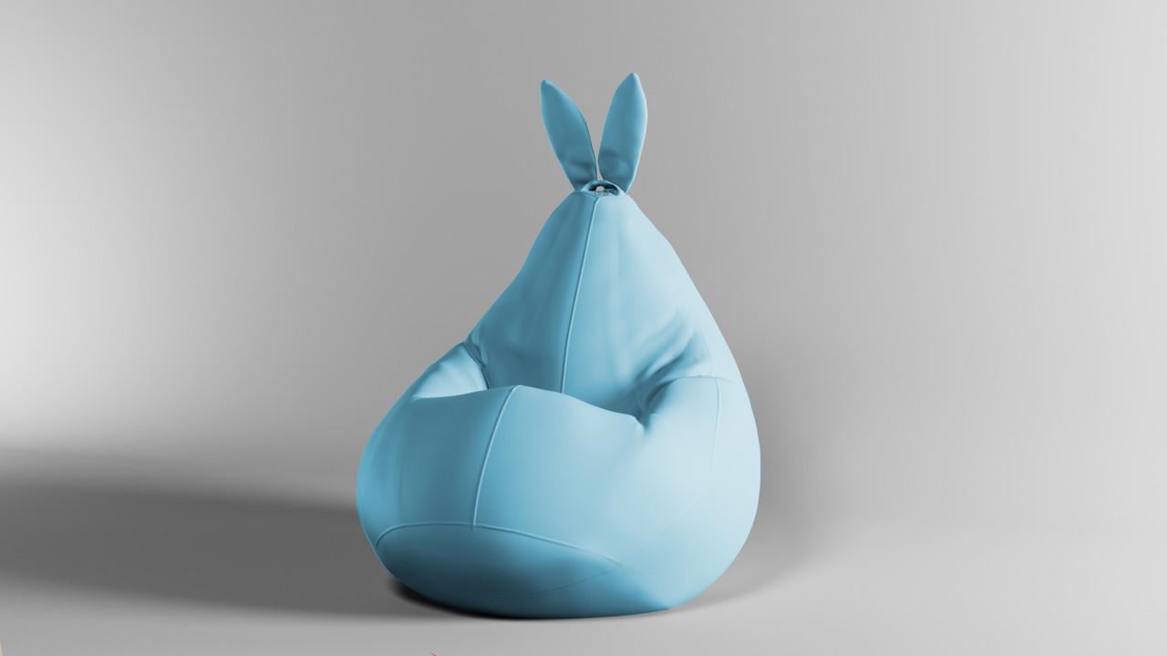 Кресло-мешок SkyPuff Груша зайчик Оксфорд 600D.PU.WR M 100x75 см 197 Светлый аквамарин (1001024)