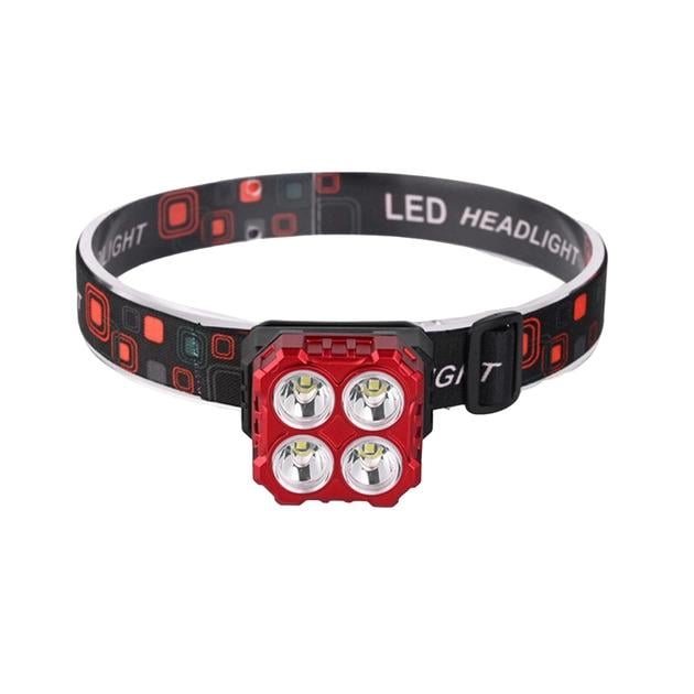 Ліхтар налобний Panther PT-5208 з USB-зарядкою та 4 SMD Червоний - фото 5