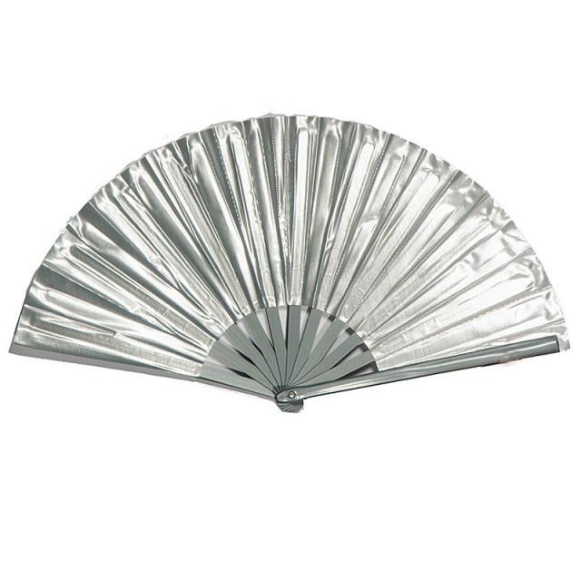 Віяло ручне для танців і спорту 33х61 см Сріблястий (В4795)