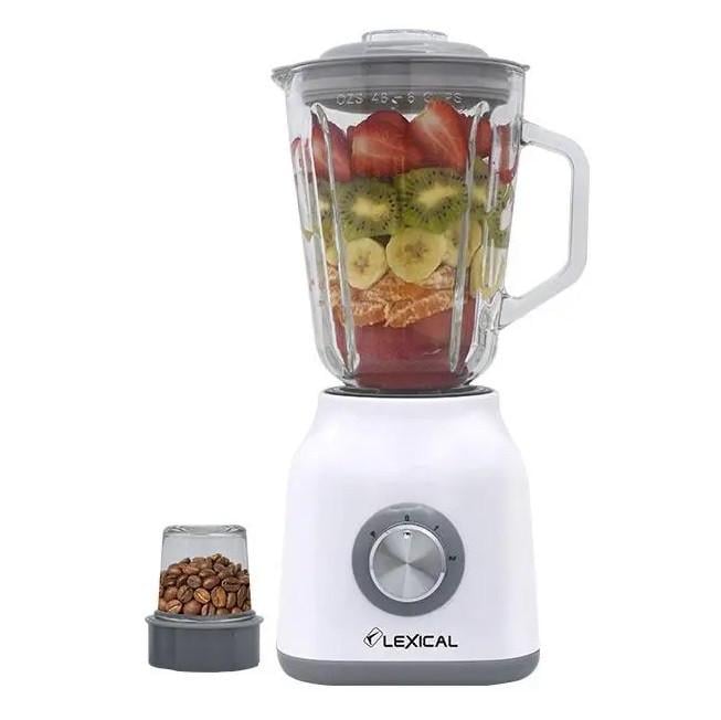 Блендер стаціонарний Lexical LBL-1505 з кавомолкою 2в1 500 W 1,5 л White (3_01619)