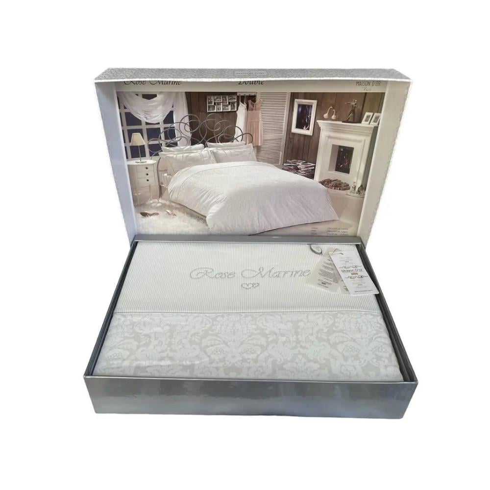 Комплект постельного белья Maison D'or Rose Marine ecru люкссатин с вышивкой евро (2000022281856)