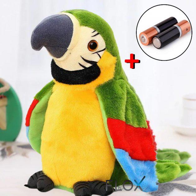 Інтерактивна іграшка-повторюшка балакаюча Папуга Зелений - фото 3 Інтерактивна іграшка-повторюшка балакаюча Папуга Зелений - фото 3