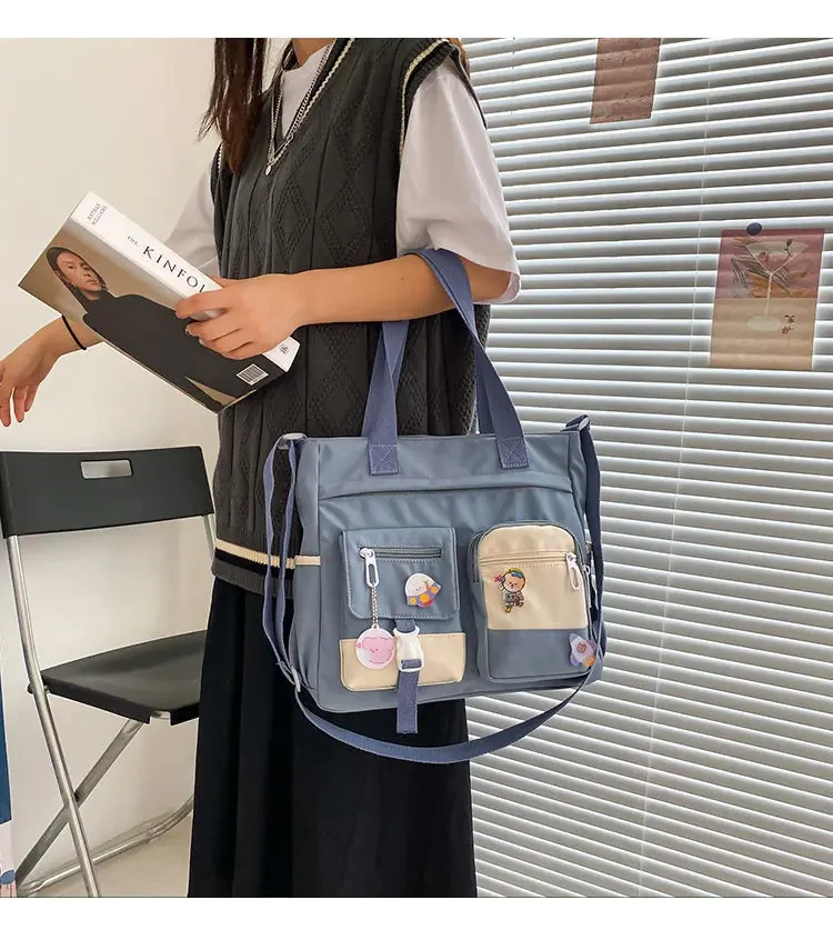 Сумка для дівчинки з кишенями для школи/університету Синій (А429) - фото 7 Сумка для дівчинки з кишенями для школи/університету Синій (А429) - фото 7