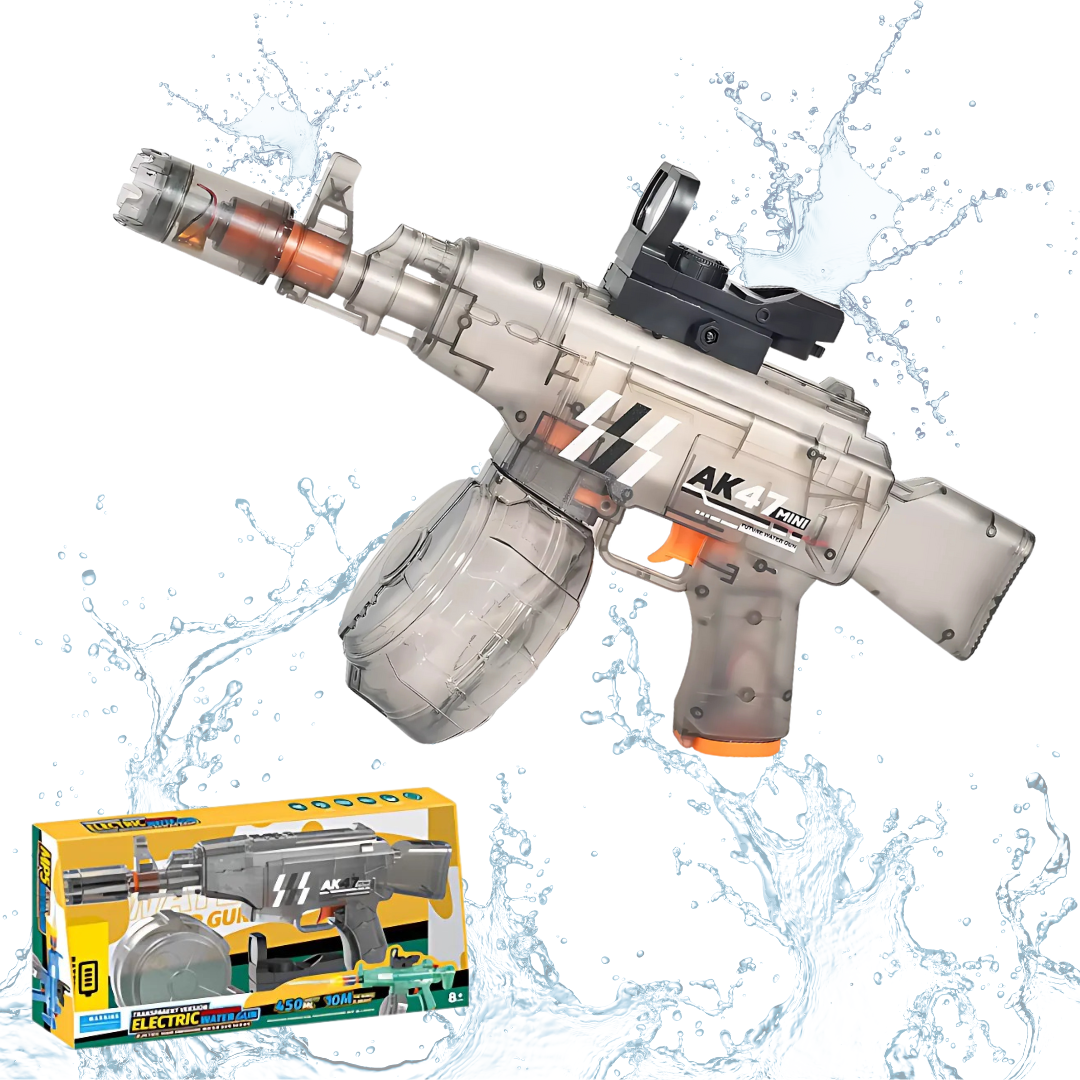 Пистолет водный электрический для детей АК47 на аккумуляторе Серый