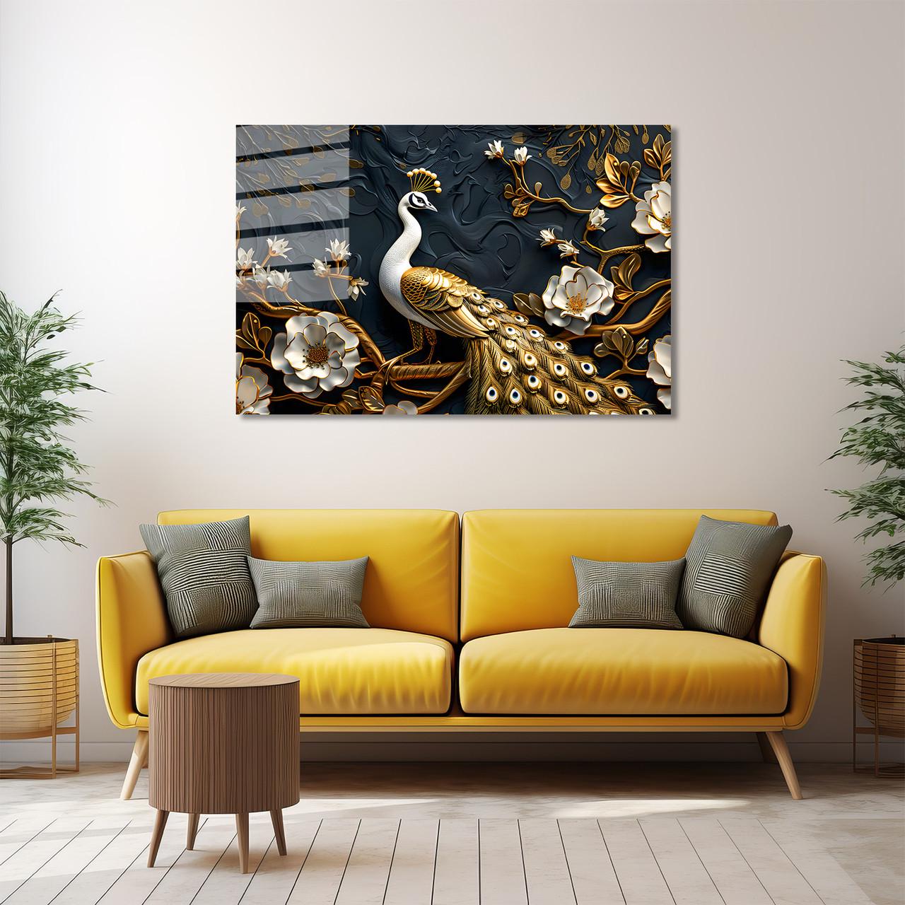 Картина на стекле NovellaPrint Золотой павлин 60х40 см (530.1)