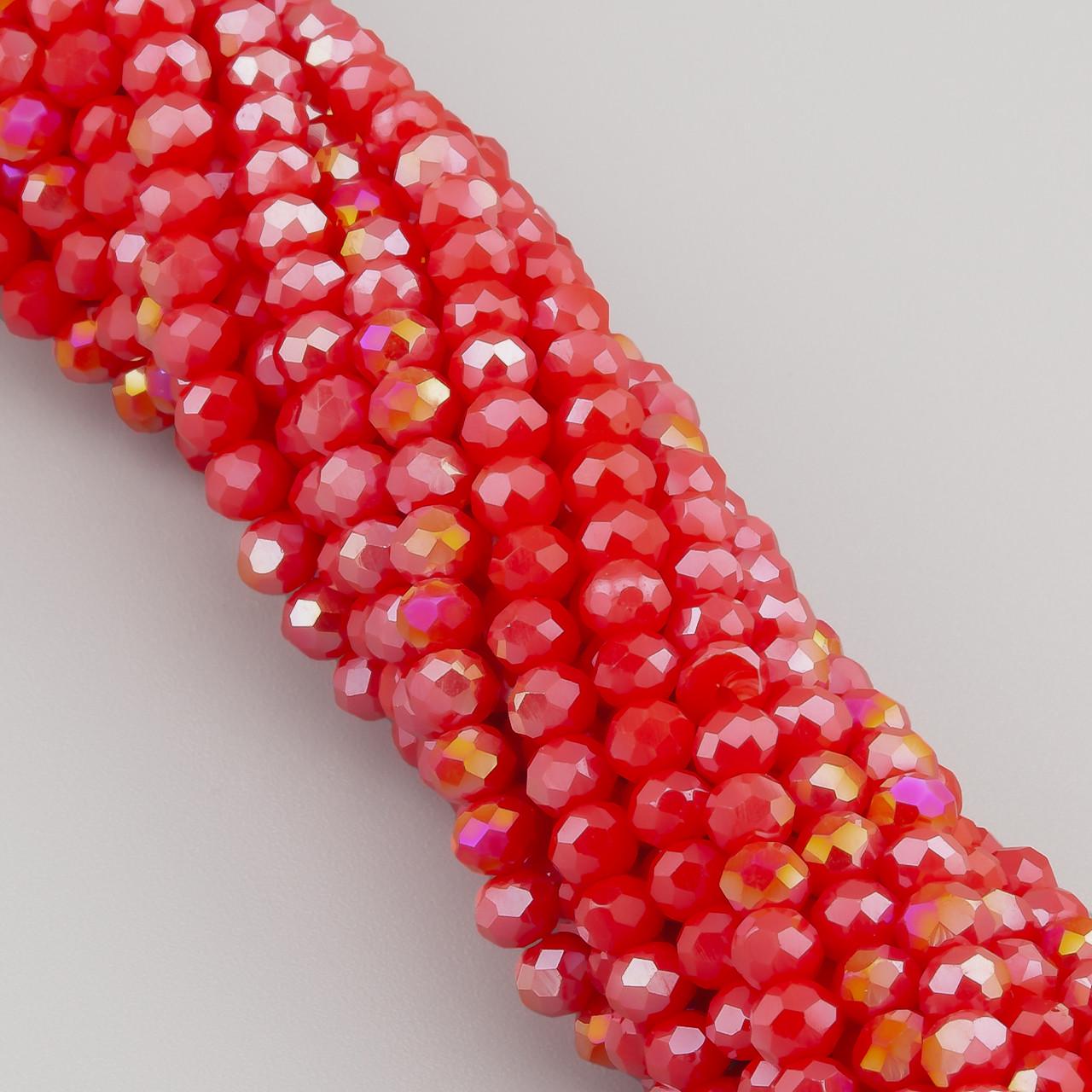 Бусины Swarovski АВ огранки рондель 4х3,5 мм 42 см 120 шт. Красный непрозрачный (БС4096а57)