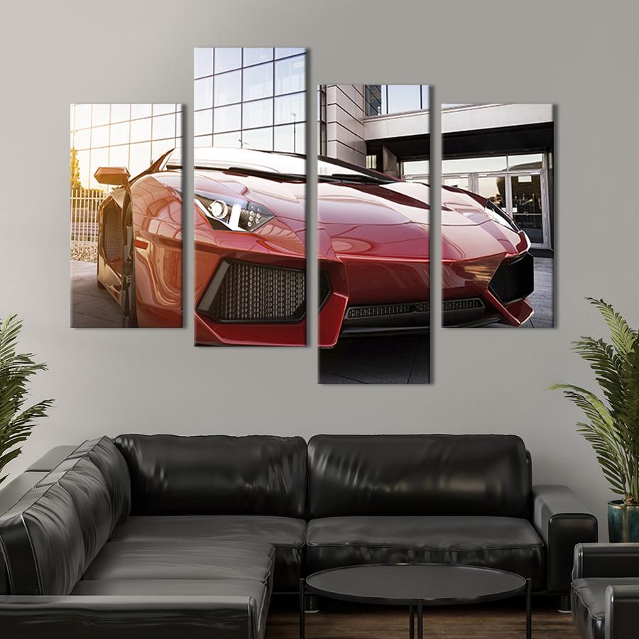 Картина модульная из 4 частей Мощный спортивный автомобиль XL 149x106 см (100-42)