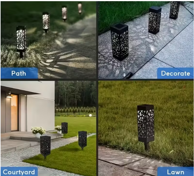 Садовий світильник на сонячній батареї ажурний для газону Тепле біле світло (1707) - фото 8