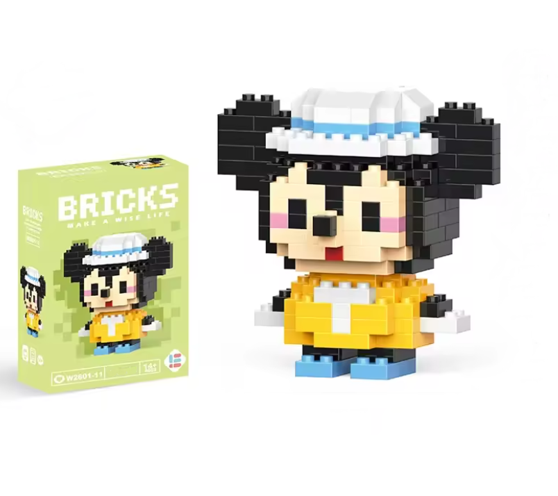 Конструктор фигурка BRICKS пиксели Микки 177 деталей (W011)