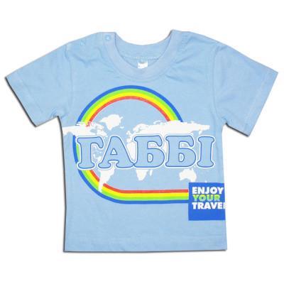 Футболка детская для мальчика GABBI мини хлопковая 80 см Голубой (13132)
