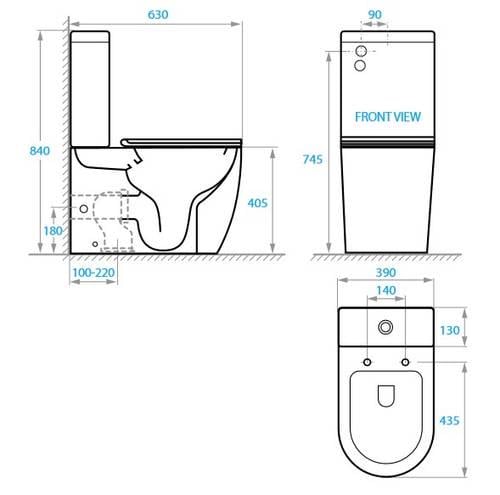 Унітаз-компакт підлоговий Koller Pool Round Smart Tornado з кришкою та бачком змивним Білий (RN-0630-RQ-C+RN-0630-RQ-T) - фото 2