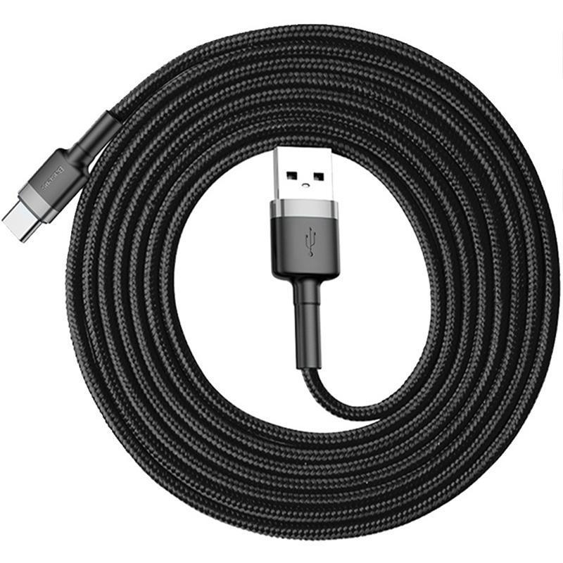 Кабель Baseus CATKLF-CG1 Cafule Cable USB to Type-C 2A 2 м Black/Grey