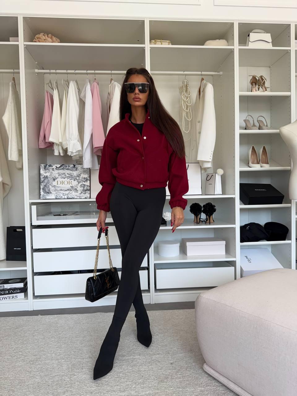 Пальто-бомбер жіночий р. 42-46 Бордовий (2740642874) - фото 3