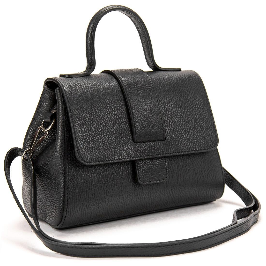 Женская сумка Royal Bag F-IT-9844A каркасная кожаная Черный (5870)
