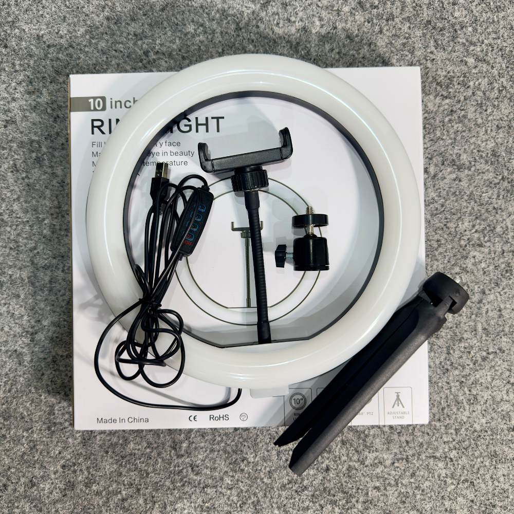 Кольцевая LED-лампа для телефона BRL-10 Tripod настольная на треноге 3000-6000K 26 см (BRL-10Tripod) - фото 12