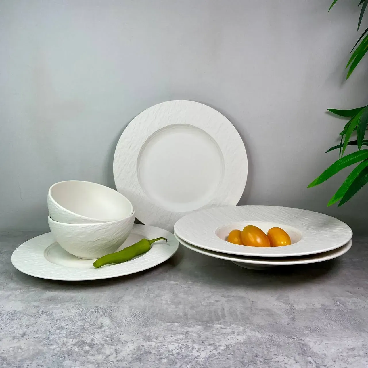 Столовый сервиз Villeroy & Boch Manufacture Rock 6 предметов 2 персоны Белый (1042408950)