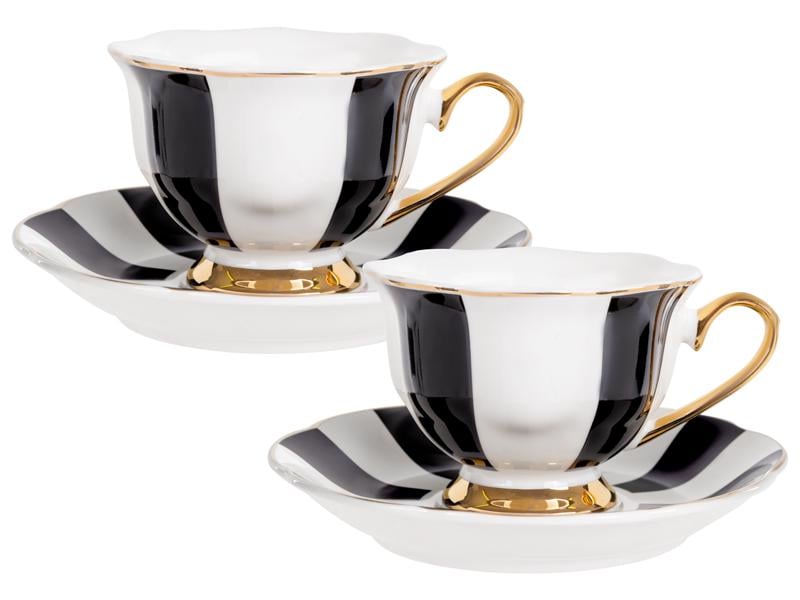 Набор чайных чашек Lefard Blur фарфоровых с блюдцем на 2 персоны 220 мл (922-029)