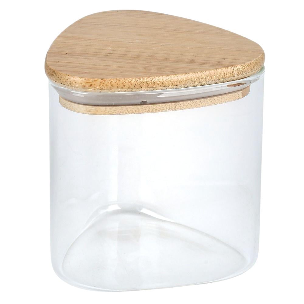 Банка с бамбуковой крышкой Stenson Bermuda 600 мл 10х10 см Прозрачный (R99335-10)