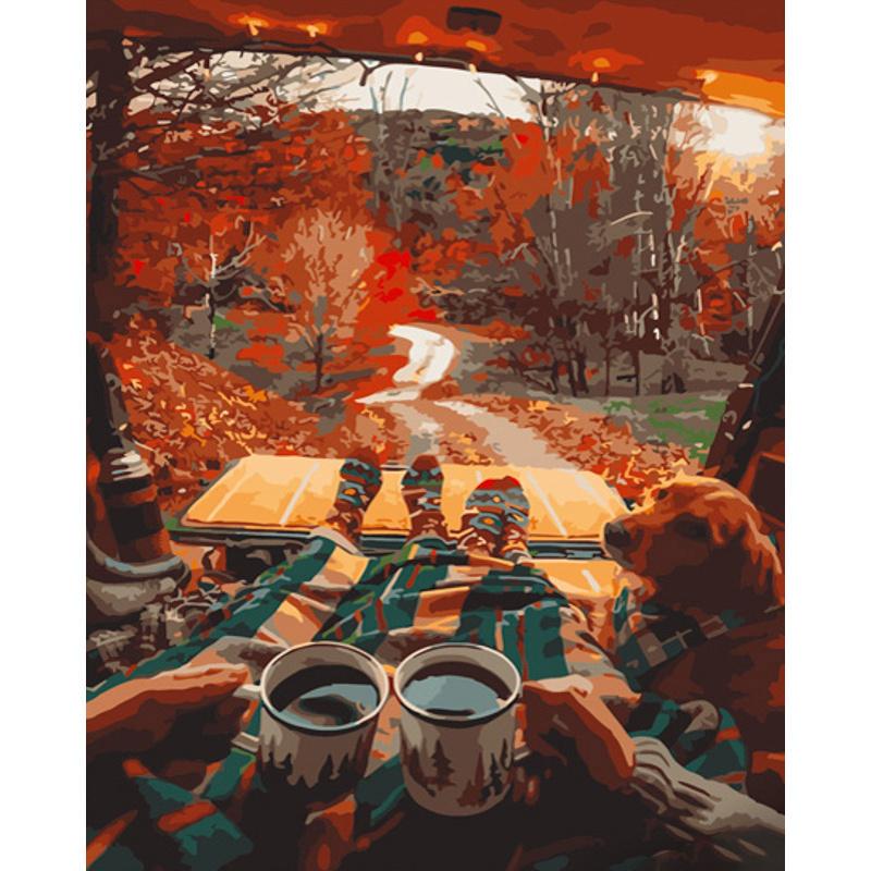 Картина за номерами Strateg Преміум Осіння атмосфера 40x50 см (GS638)