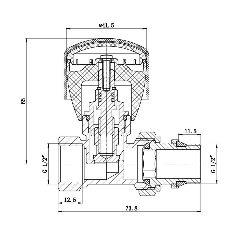 Кран радіаторний SD Forte Powerful SF230W15 1/2" прямий з ручкою з антипротіканням (VD00021135) - фото 2