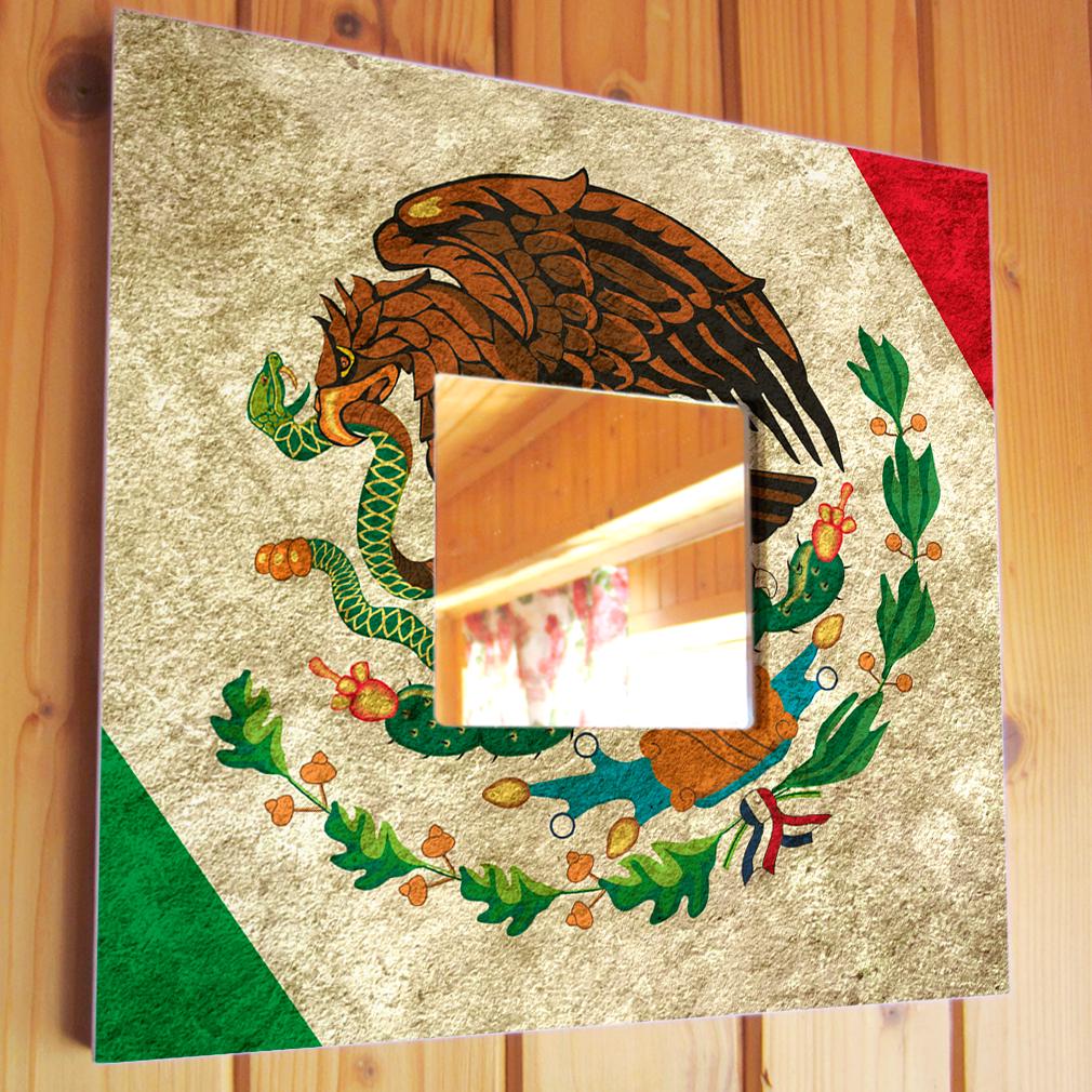 Зеркало декоративное Флаг Мексики 260х260 мм (M03723)