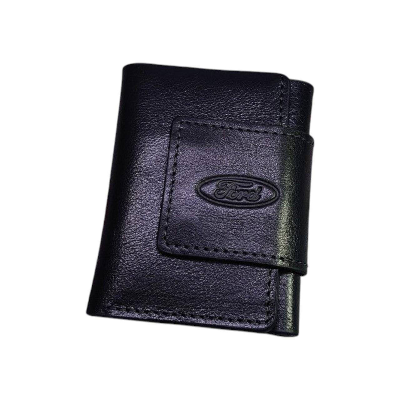 Портмоне с логотипом авто Ford глянцевая кожа 100х75х15 мм (1709398861)