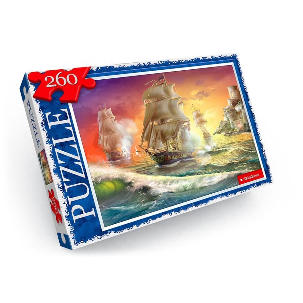 Пазлы детские Danko Toys Морские баталии 260 эл. Синий (IP-177-P-280)