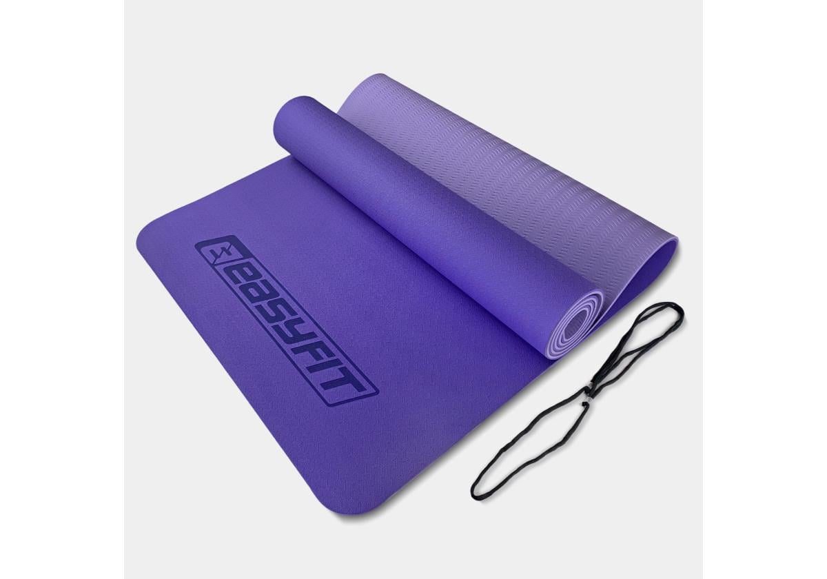 Коврик для фитнеса EasyFit TPE+TC 6 мм двухслойный сиреневый (EF-1924-VV)