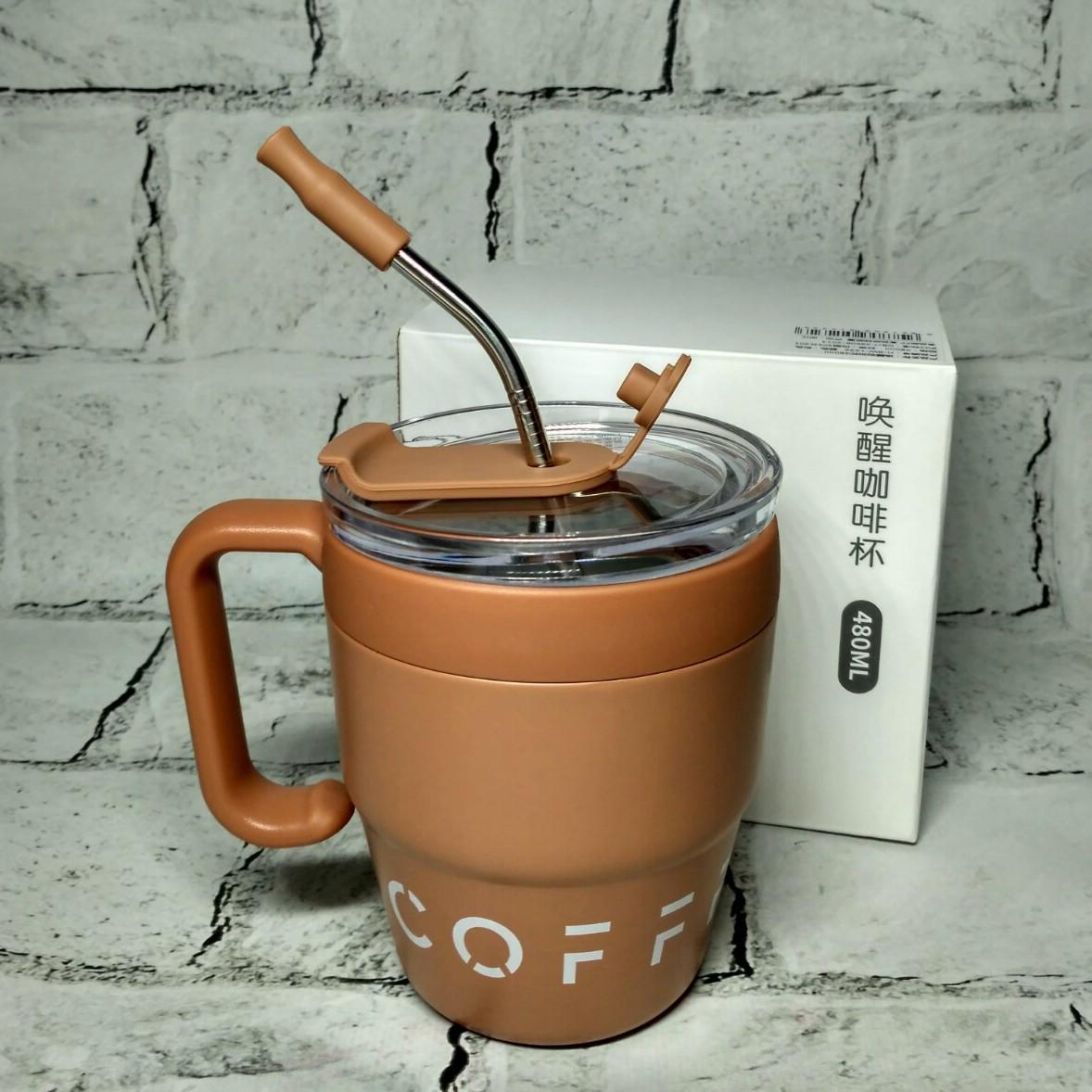 Термостакан с трубочкой Coffee&Tea термочашка для кофе 11,5х9х7 см 480 мл Коричневый (H-BW-1233) Термостакан с трубочкой Coffee&Tea термочашка для кофе 11,5х9х7 см 480 мл Коричневый (H-BW-1233)