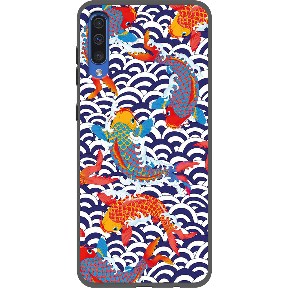 Чохол Boxface Samsung A505 Galaxy A50 Koi Fish Чорний силікон (36417-up2477-36628)
