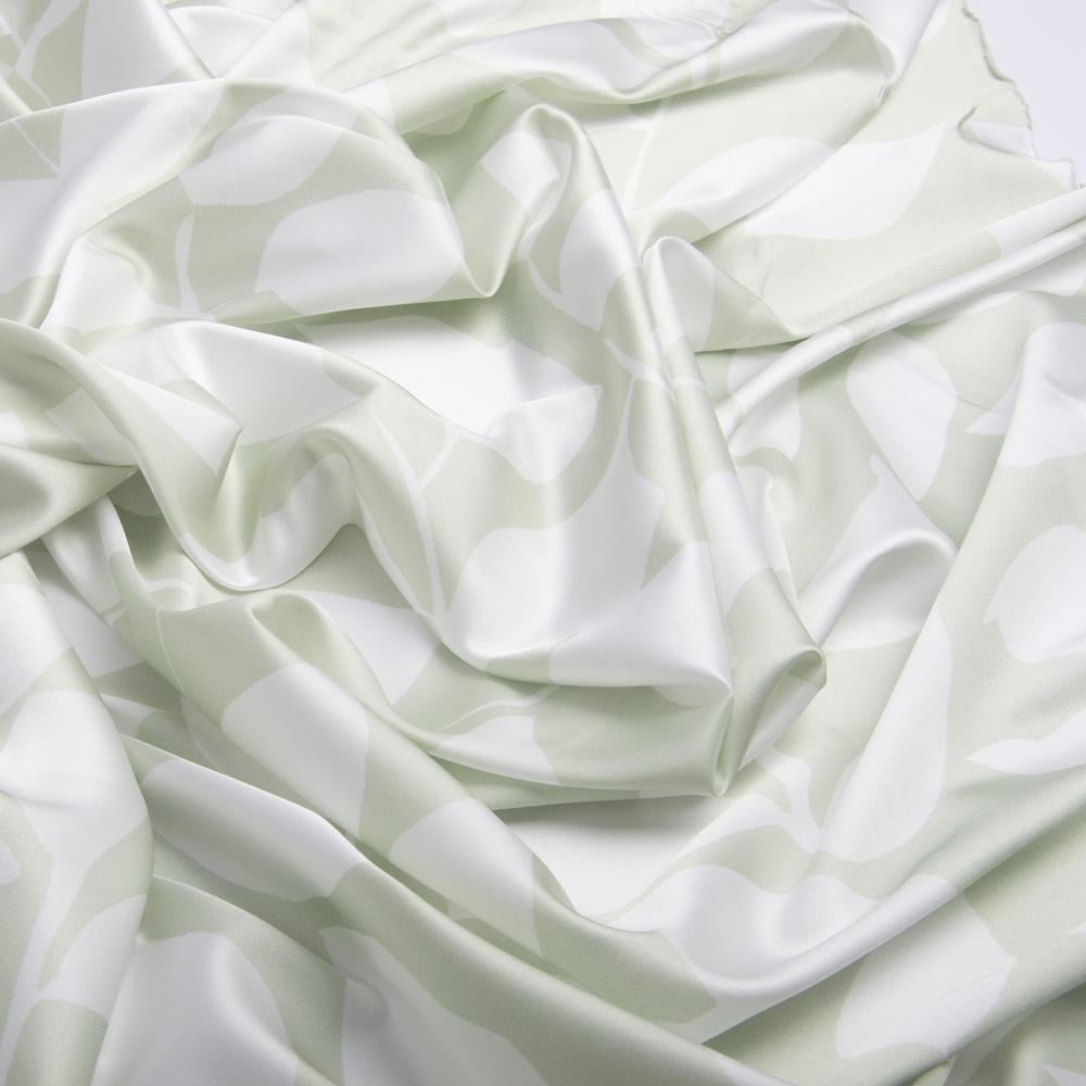 Тканина плательна атлас шовк листя олива