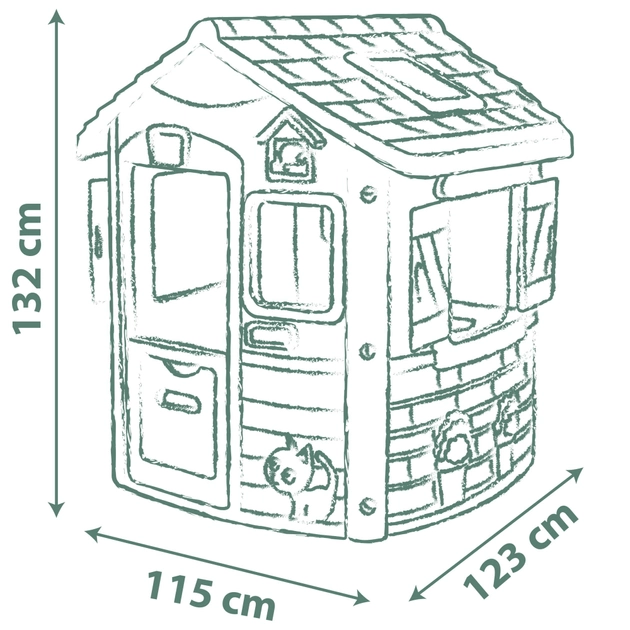 Будинок ігровий лісника Smoby Нео зі віконницями 123x115x132 см Green (810503) - фото 4