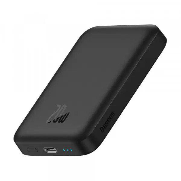 Повербанк Baseus Magnetic Mini 10000 mAh 20 W 2в1 QC3.0+PD3.0 с беспроводной зарядкой Qi 15 W Black (PPCX030001) - фото 2