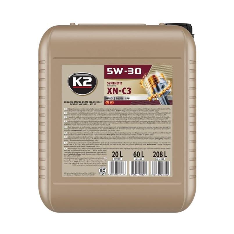 Моторное масло K2 Synthetic SN XN-C3 5W-30 20 л (O15120E)
