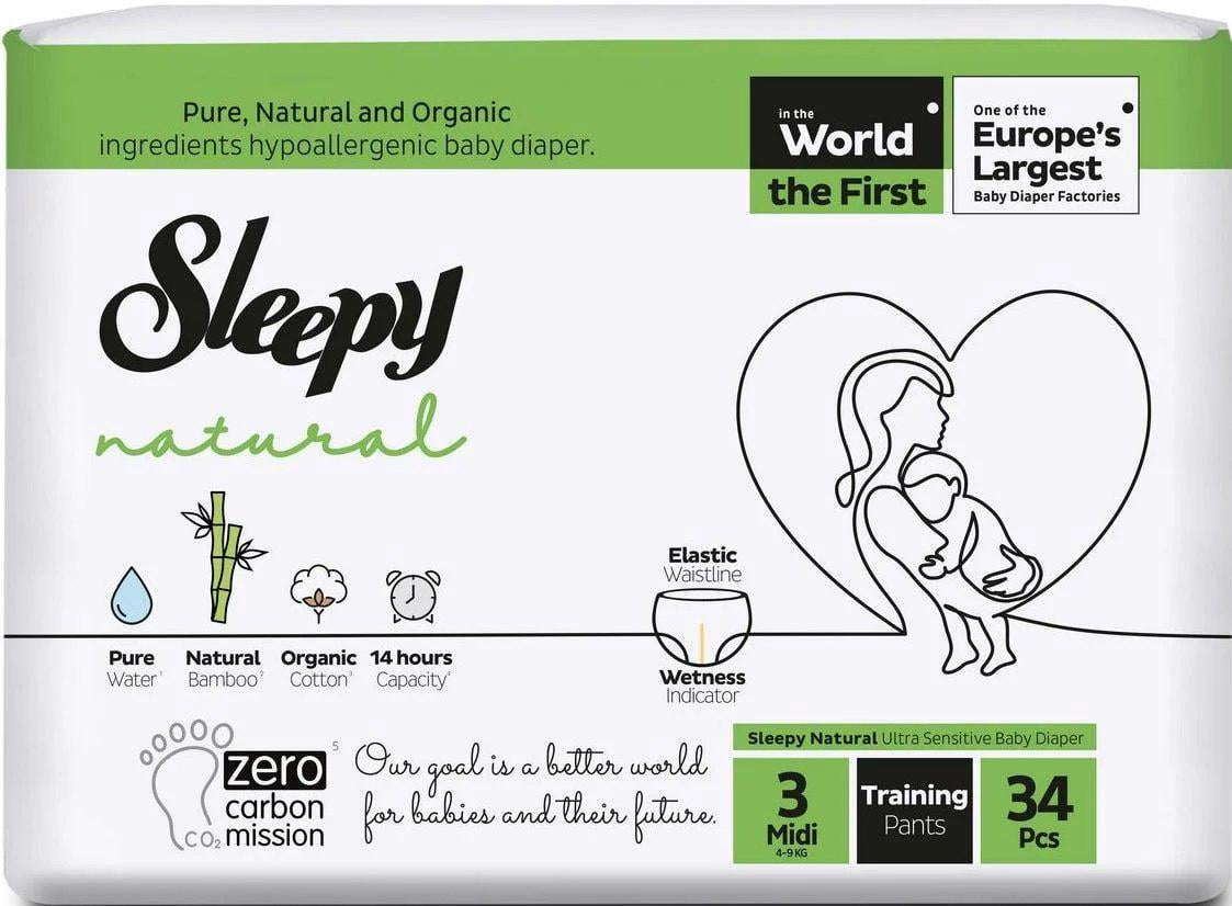 Трусики Natural Sleepy Midi р. 3 4-9 кг 34 шт. (13310953)