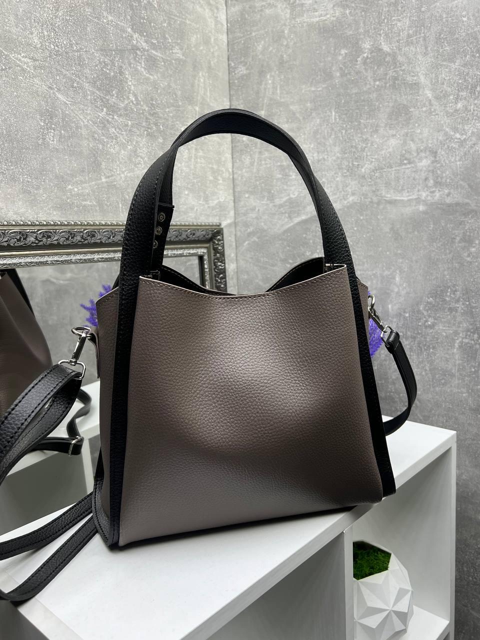 Сумка женская через плечо большая вместительная классическая 30х25х13 см Капучино - фото 7 Сумка женская через плечо большая вместительная классическая 30х25х13 см Капучино - фото 7