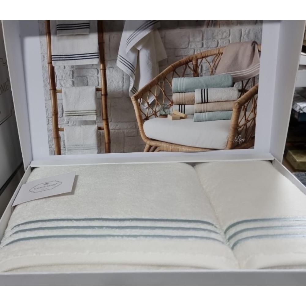 Набор полотенец Tivolyo Home Line 50х100/75х150 см Белый/Голубой